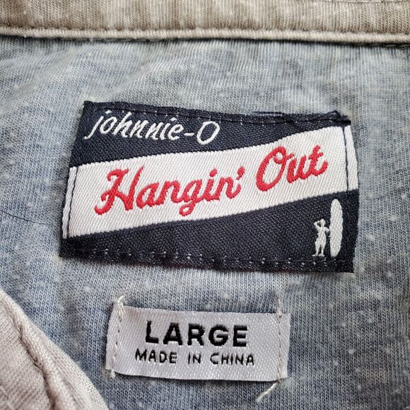 Johnnie O Shirt Mens Large Gray Polo Golf Lightweight Hangin Out - Picture 7 of 10